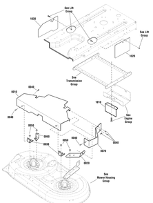 French Guard Group - Frame And Deck Diagram and Parts List for 2691041-01-EZT2042 2012 Briggs and Stratton Lawn Tractor Accessories